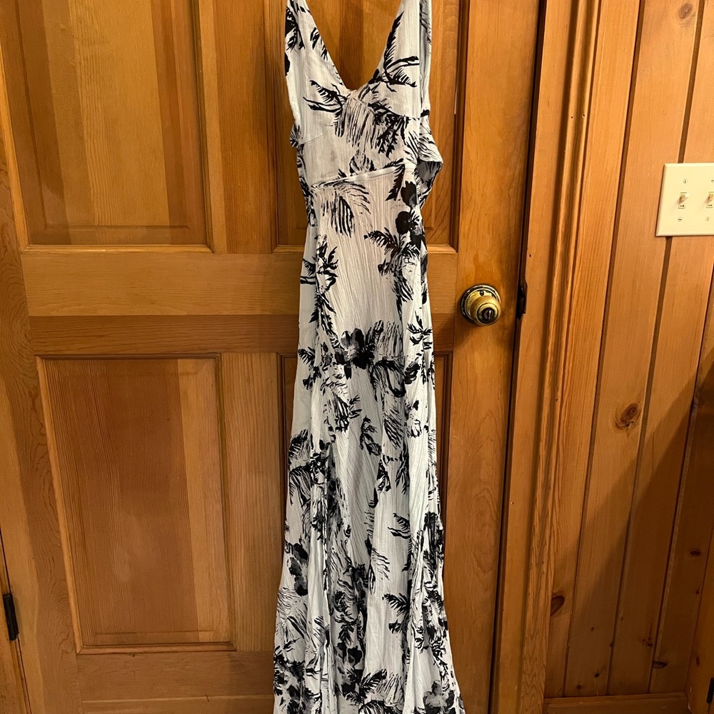 Free People Black and White Floral Maxi Dress